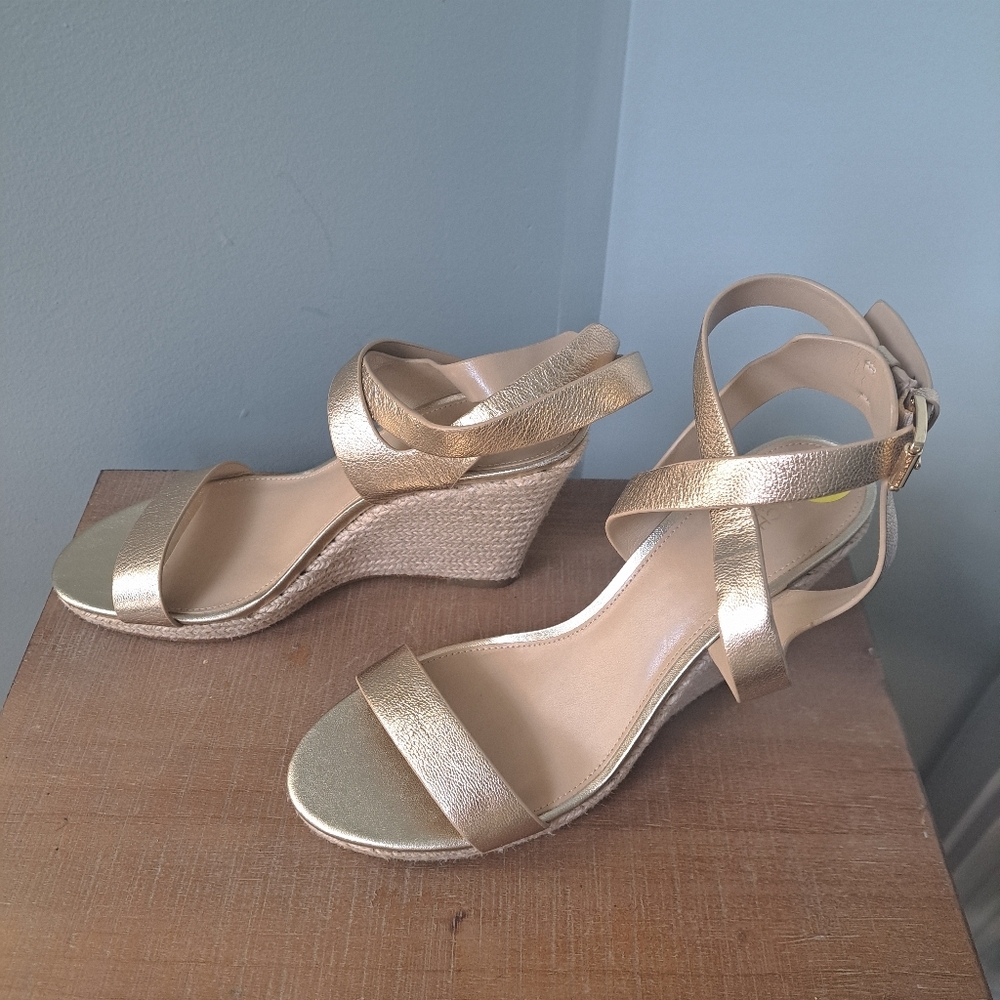 Michael Kors Kaylee Gold Wedge Sandals - Picture 3 of 8